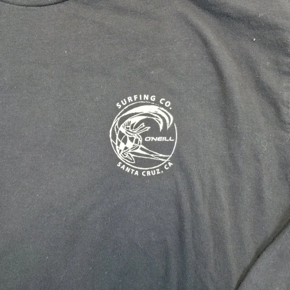 O'Neill Mens Medium Black Long Sleeve Surf Co Santa Cruz Graphic Rainbow Logo - Picture 3 of 10